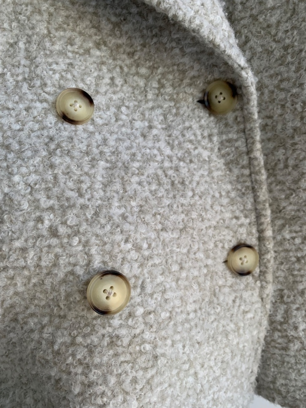 Anthropologie Bouclé Short Coat Oversized Jacket Double Breasted Women's size L - Picture 5 of 14
